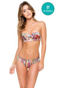 MY WAY - Cut Out Underwire Top & Tab Sides Full Bottom • Multicolor