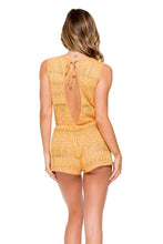 OBSESSION - Scalloped Romper • Cuban Sunset