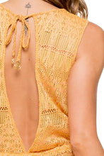 OBSESSION - Scalloped Romper • Cuban Sunset