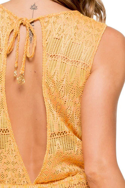 OBSESSION - Scalloped Romper • Cuban Sunset