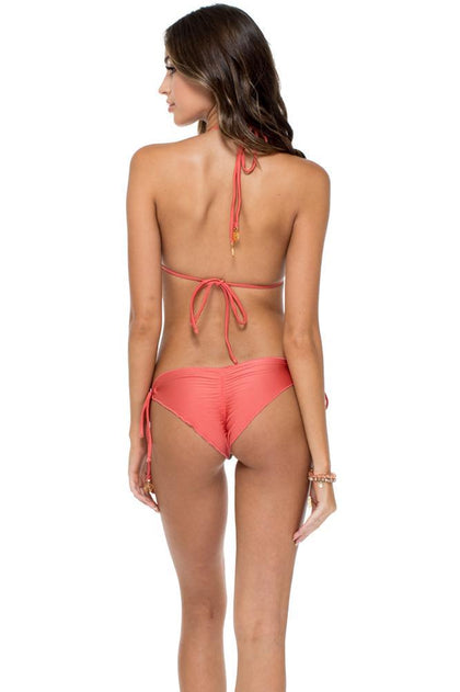 CHA CHA CHA - Triangle Top & Wavey Ruched Back Brazilian Tie Side Bottom • Multicolor