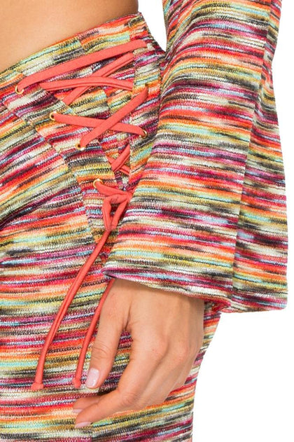 CHA CHA CHA - Cuba Libre Crop Top & Cha Cha Lace Flare Pants • Multicolor