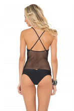 FOR YOUR EYES ONLY - Net Insert Criss Cross One Piece • Black