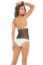FOR YOUR EYES ONLY - Net Insert Criss Cross One Piece • Mint Convertible