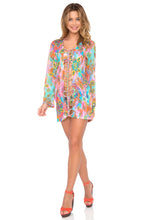 BOHO CHIC - Strings To Braid Plunge V Neck Dress • Multicolor