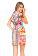 CHASING WATERFALLS - Cap Sleeve Short Caftan • Multicolor