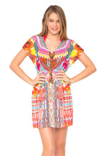 CHASING WATERFALLS - Cap Sleeve Short Caftan • Multicolor