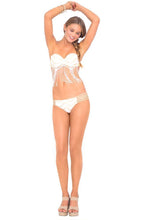 BUENA ONDA - Fringe Underwire Push Up Bandeau Top & Braided Side Full Bottom • White
