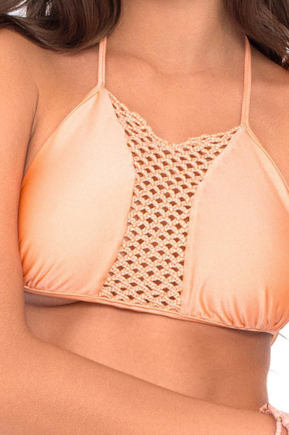 LET'S BE MERMAIDS - Crochet Loops Center Halter Top & Full Bottom • Sea Shell