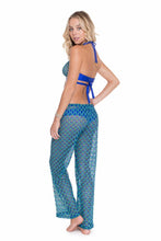 BLUE KISS - Cross Over Halter Top & Beach Pant • Electric Blue
