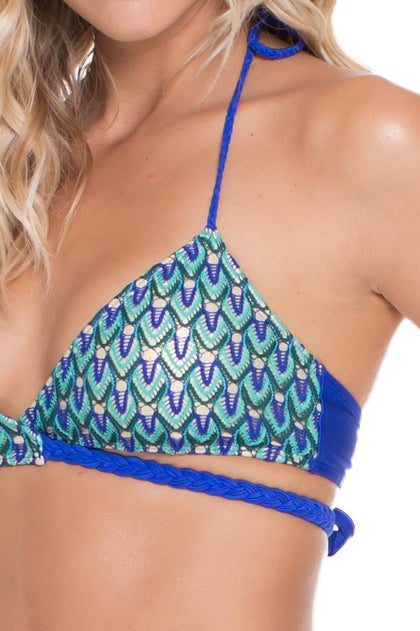 BLUE KISS - Cross Over Halter Top & Beach Pant • Electric Blue