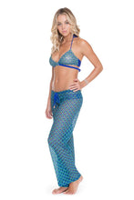 BLUE KISS - Cross Over Halter Top & Beach Pant • Electric Blue