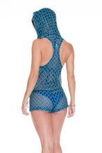 BLUE KISS - Hoodie Romper • Electric Blue