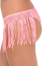 HEART OF A HIPPIE - Weave Fringed Triangle Top & Weave Fringed Moderate Bottom • Pink Sunsets