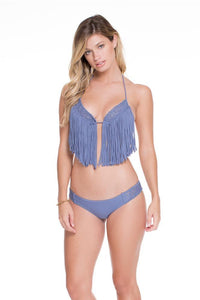HEART OF A HIPPIE - Weave Fringed Triangle Top & Weave Moderate Bottom • Blue Moon