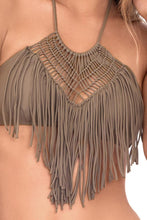 HEART OF A HIPPIE - Weave Fringed Halter Top & Weave Fringed Moderate Bottom • Sandy Toes