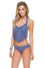 HEART OF A HIPPIE - Weave Fringed Underwire Top & Full Bottom • Blue Moon