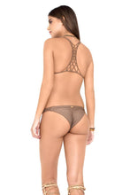 SECRETS IN THE SAND - Knotted Net Back Triangle & Strappy Brazilian Ruched Back Bottom • Multicolor