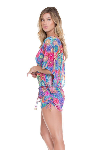 SUNBURST - Cabana V Neck Dress • Multicolor