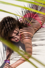 SUNSET ANGEL - Triangle Top & Wavey Ruched Back Brazilian Tie Side Bottom • Multicolor