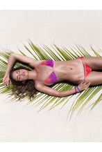 SUNSET ANGEL - Triangle Top & Wavey Ruched Back Brazilian Tie Side Bottom • Multicolor