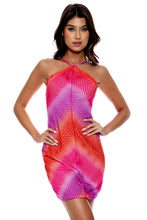LULI SUNSET - Diamond Cut Short Dress • Multicolor