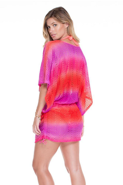 SUNSET ANGEL - Cabana V Neck Dress • Multicolor