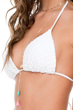 SAILOR'S KISS - Triangle Top & Wavey Ruched Back Brazilian Tie Side Bottom • White