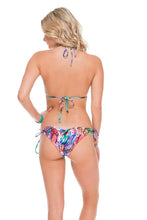 GORGEOUS CHAOS - Wavey Triangle Top & Wavey Ruched Back Brazilian Tie Side Bottom • Multicolor