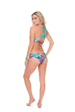 GORGEOUS CHAOS - Twisted Bandeau Top & Moderate Bottom • Multicolor