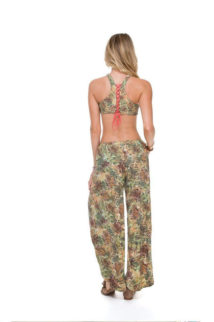 WORLD ON FIRE - Tri Color High Neck Top & Bonfire Pant • Multicolor