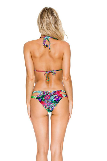 VIVA CUBA - Zig Zag Knotted Cut Out Triangle Top & Reversible Zig Zag Open Side Moderate Bottom • Multicolor