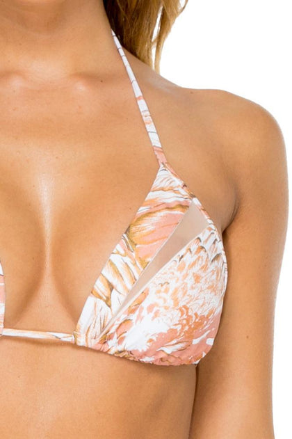 AMOR TABACO Y RON - Camila Top & Mesh High Leg Brazilian Bottom • Rose Gold