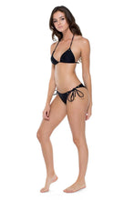 MAMBO - Triangle Top & Wavey Ruched Back Brazilian Tie Side Bottom • Black
