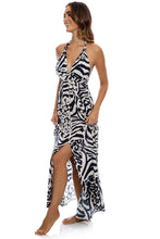 ALL THE SKINS - Deep Plunge Long Dress • Multicolor