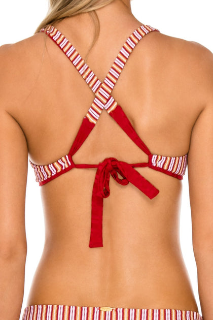 TORRE DE ORO - Cross Back Halter Top & Moderate Bottom • Torero