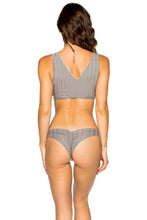 TURI TURAI - Crop Tank Top & Wavey Ruched Back Brazilian Bottom • Grey