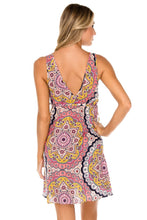 ALHAMBRA - V Neck Short Dress • Coral