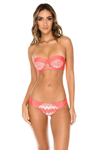 AMOR Y MIEL - Cut Out Underwire Top & Full Bottom • Coral