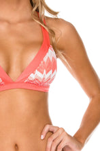 AMOR Y MIEL - Adjustable Back Halter Top & Baracoa Brazilian Bottom • Coral