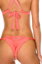 AMOR Y MIEL - Adjustable Back Halter Top & Baracoa Brazilian Bottom • Coral