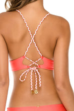 AMOR Y MIEL - Cross Back Bustier Top & Moderate Bottom • Coral