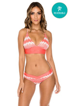 AMOR Y MIEL - Cross Back Bustier Top & Moderate Bottom • Coral