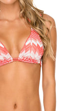 AMOR Y MIEL - Triangle Halter Top & Wavey Ruched Back Full Tie Side Bottom • Coral