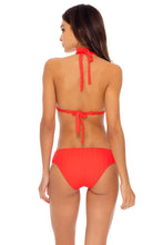 CORAZON DE SEDA - Triangle Halter Top & Full Bottom • Scarlet