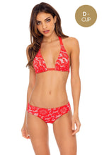 CORAZON DE SEDA - Triangle Halter Top & Full Bottom • Scarlet