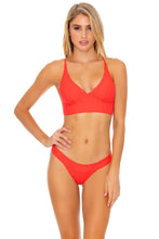 CORAZON DE SEDA - Cross Back Bustier Top & Band Moderate Bottom • Scarlet