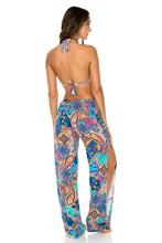 WAPISIMA - Triangle Halter Top & Split Side Wide Leg Pant • Multicolor