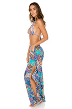 WAPISIMA - Triangle Halter Top & Split Side Wide Leg Pant • Multicolor