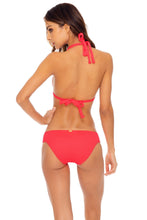 TRIANA - Triangle Halter Top & Full Bottom • Flamingo